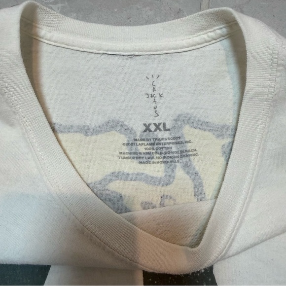 Travis Scott Cactus Jack White Graphic Short Sleeve Tee Authentic - Picture 5 of 7